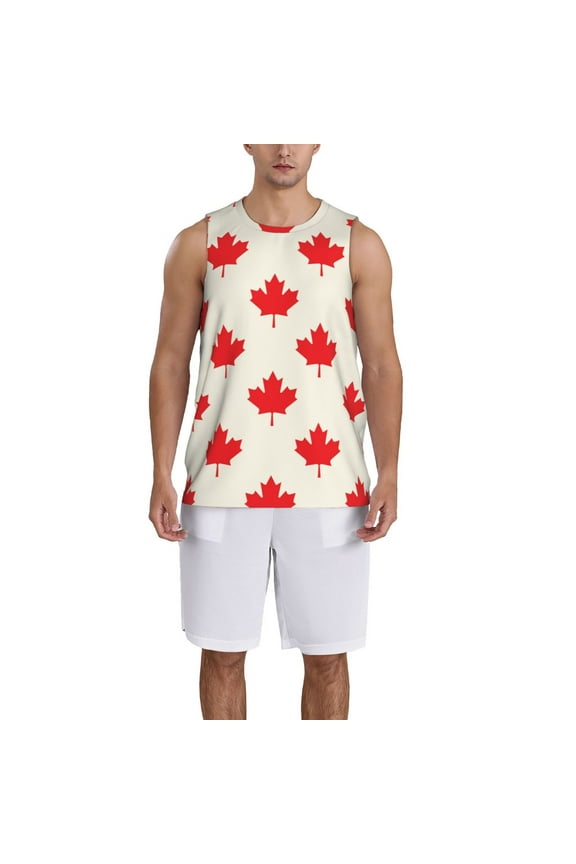 Happy Canada Day Basketball Jersey Reversible Men's Mesh Athletic Sports Shirts Training Practice S-4XLLarge