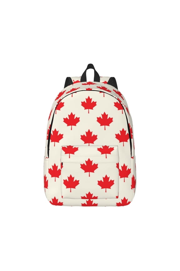 Happy Canada Day Canvas Backpack for Men Women Rucksack Casual Travel Daypack College Tote Satchel Bookbag for Teens-Medium