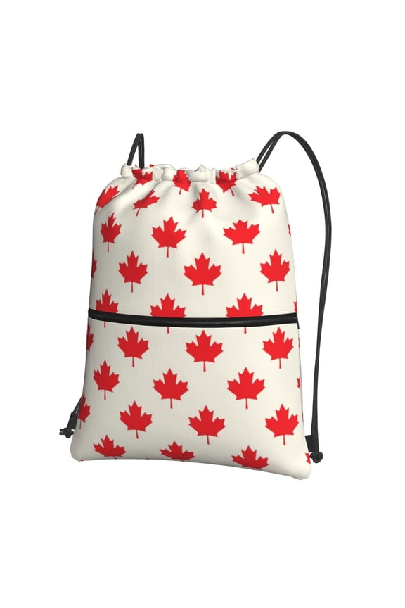 Happy Canada Day Drawstring Backpack String Bag Cinch Water Resistant for Gym Shopping Sport Yoga