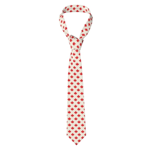 Naloa Happy Canada Day Print Solid Color Tie Formal Necktie for Men,Suitable for business, daily life, work