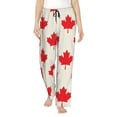 thumbnail image 1 of Naloa Happy Canada Day Print Women’s Ultra-Soft Comfy Pajama Lounge Pants with Pockets & Drawstring, 1 of 8