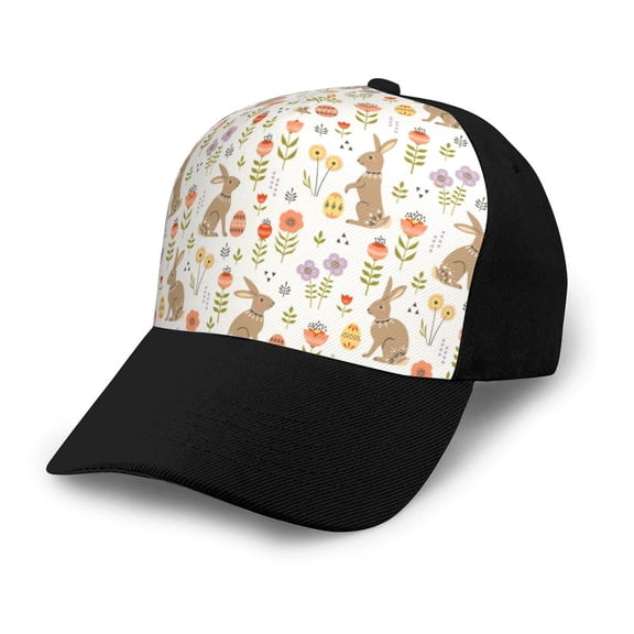 Naloa Happy Easter Adult adjustable Print Baseball Hat, Patchwork curved brim baseball capfor Men and Women, One Size