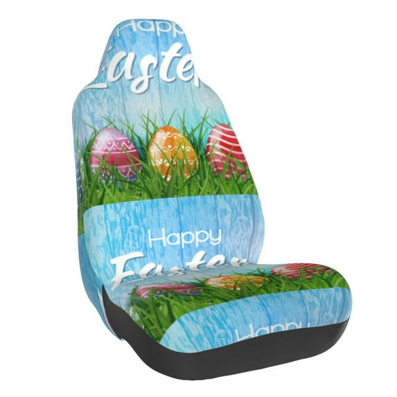 Naloa Happy Easter Car Seat Covers Universal Front Seat Coves for Car Accessories ,Padded Car Covers for Automotive, SUV, Truck, and Van