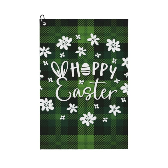 Naloa Happy Easter Golf Towel Golf Gift for Men and Women Golf Towel with Carabiner Clip to Quickly Remove Mud, Dirt and Sweat