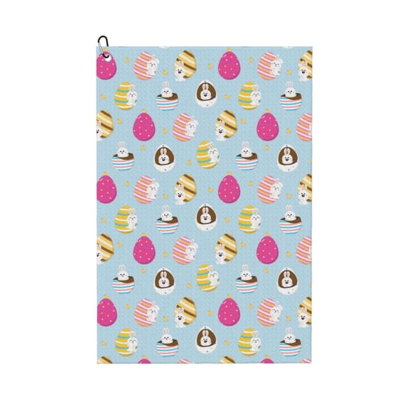 Naloa Happy Easter Golf Towel Golf Gift for Men and Women Golf Towel with Carabiner Clip to Quickly Remove Mud, Dirt and Sweat