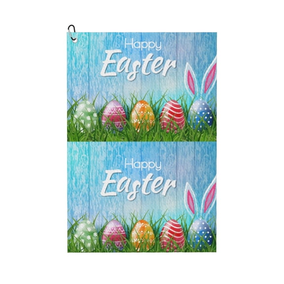 Naloa Happy Easter Golf Towel Golf Gift for Men and Women Golf Towel with Carabiner Clip to Quickly Remove Mud, Dirt and Sweat
