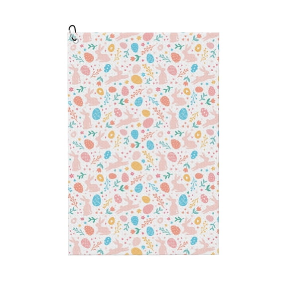 Naloa Happy Easter Golf Towel Golf Gift for Men and Women Golf Towel with Carabiner Clip to Quickly Remove Mud, Dirt and Sweat