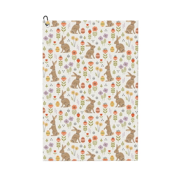 Naloa Happy Easter Golf Towel Golf Gift for Men and Women Golf Towel with Carabiner Clip to Quickly Remove Mud, Dirt and Sweat