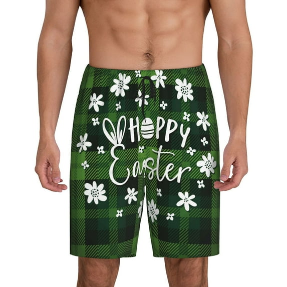 Naloa Happy Easter Men's Short Pajama Pants, Lounge Comfort Shorts with Elasticized Waistband and Side Pockets - 4X-Large