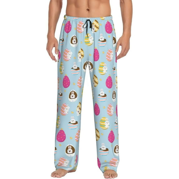 Naloa Happy Easter Pajama Pants Men, PJ Bottoms, Sleep & Lounge Pants-Small