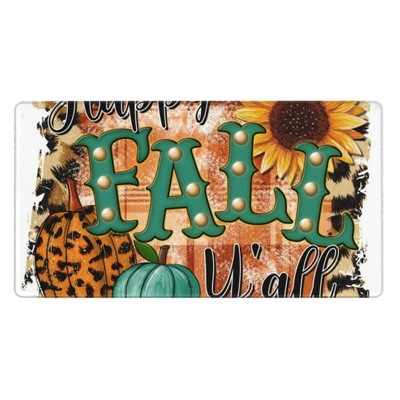 Naloa Happy Fall Y'All Gaming Mouse Pad Large Mouse Mat Long Extended Desk Pad Non-Slip Rubber Mice Pads Stitched Edges Thin Pad (16x29.5 Inch)
