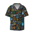 thumbnail image 1 of Naloa Happy Father Day Men's Loose Fit Cuban Collar Short-Sleeve Shirt with Button-down and Chest Pocket for Everyday Wear Outings - Medium, 1 of 7