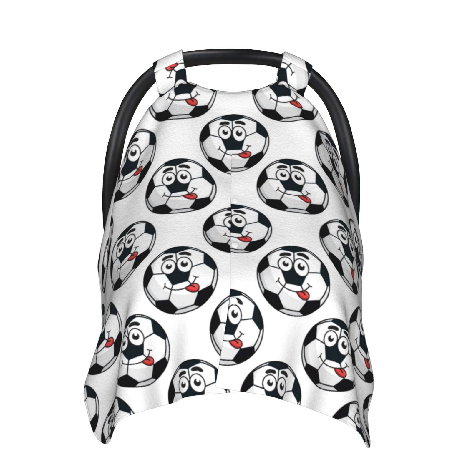Naloa Happy Football Baby Car Seat Cover, Breathable Baby Carrier Cover, Multiuse Baby Carrier Cover & Nursing Breastfeeding Cover