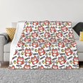 thumbnail image 1 of Naloa Happy Foxy Faces Flannel Fleece Throw Blanket for Bed Couch, Thick Blanket - All Seasons Suitable for Women, Men and Kids-40"x30", 1 of 6