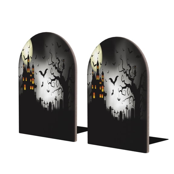 Naloa Happy Halloween 1 2 Pcs Bookend Large Capacity Office Book Ends for Home Office Library School Study Decoration