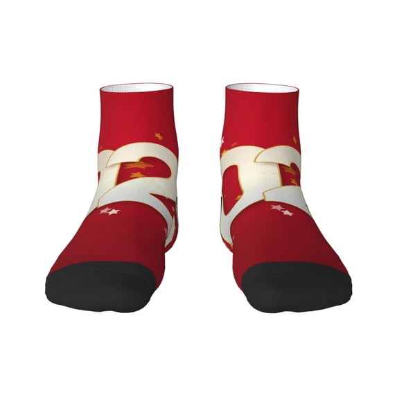 Naloa Happy New 2025 Year Ankle Socks for Women Non Slip Socks No Show Socks Classic Low Cut Casual Socks Casual Socks