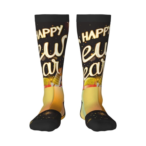 Naloa Happy New Year 2025 C Knee Socks, High Socks Long Stretchy Sock Women Knee High Stocking, Long Socks for Women