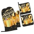 thumbnail image 1 of Naloa Happy New Year 2025 C Oven Mitts and Pot Holders 4 pcs Set, Cooking Baking Grilling Kitchen Oven Glove for Cooking, 1 of 6