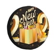 thumbnail image 1 of Naloa Happy New Year 2025 C PVC Leather Spare Tire Wheel Cover Spare Tire Cover, for Car Truck SUV Camper Trailer Universal Fit(14-17in)-15 inch, 1 of 6