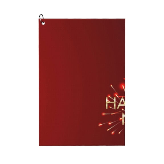 Naloa Happy New Year 2025 Golf Towel Golf Gift for Men and Women Golf Towel with Carabiner Clip to Quickly Remove Mud, Dirt and Sweat