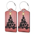 thumbnail image 1 of Naloa Happy New Year3 Luggage Tag for Suitcase Leather Baggage Tag with Stainless Steel Loop Privacy Cover for Women Men Girls-2 PCS, 1 of 5