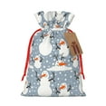 thumbnail image 1 of Naloa Happy Snowmen Snowfall Drawstring Christmas Bags, 3D Xmas Gift Bags, Christmas Wrapping Bags, Xmas Goodie Bags, Treat Pouch Bags, Party Favor Bags-Medium, 1 of 9