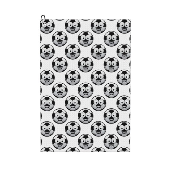 Naloa Happy Soccer Golf Towel Golf Gift for Men and Women Golf Towel with Carabiner Clip to Quickly Remove Mud, Dirt and Sweat
