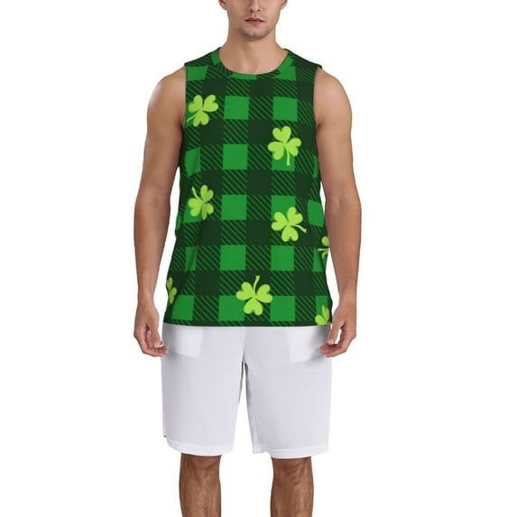 Naloa Happy St. Patrick's Day5 Basketball Jersey Reversible Men's Mesh Athletic Sports Shirts Training Practice S-4XLLarge