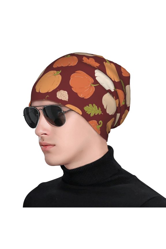 Happy Thanksgiving Day Soft Beanie Hat, Knit Beanie Daily Beanie in Fine Knit for Women Men Winter Travel, Outdoor