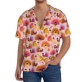 thumbnail image 1 of Naloa Happy Thanksgiving Turkey Men's Loose Fit Cuban Collar Short-Sleeve Shirt, Hawaiian Shirts, Mens Shirts Casual for Everyday Wear Outings-Small, 1 of 5