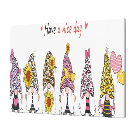 Naloa Have a Nice Day Print Canvas Picture,Wall Pictures, Modern Decorative Poster,Art Prints for Bedroom, Toilet, 40 x 30 cm, Built-in Wooden Frame