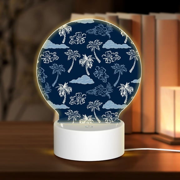 Naloa Hawaii Palms Acrylic LED Night Light Custom LED Lights Personalized Nightlight Customized Gifts for Family Couples Friends