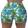 thumbnail image 1 of Naloa Hawaii Palms Biker Shorts for Women Seamless Scrunch Short Women’s Yoga Shorts for Gym Running Sport Shorts - Medium, 1 of 9