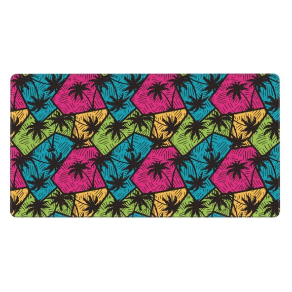 Naloa Hawaii Palms Gaming Mouse Pad Large Mouse Mat Long Extended Desk Pad Non-Slip Rubber Mice Pads Stitched Edges Thin Pad (16x29.5 Inch)
