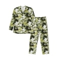 thumbnail image 1 of Naloa Hawaii Palms Men’s Pajamas Set - Long Sleeve Button Down Sleep Shirt and Pajama Bottoms Sleepwear Set-Large, 1 of 7