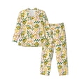 thumbnail image 1 of Naloa Hawaii Palms Men’s Pajamas Set - Long Sleeve Button Down Sleep Shirt and Pajama Bottoms Sleepwear Set-XX-Large, 1 of 7