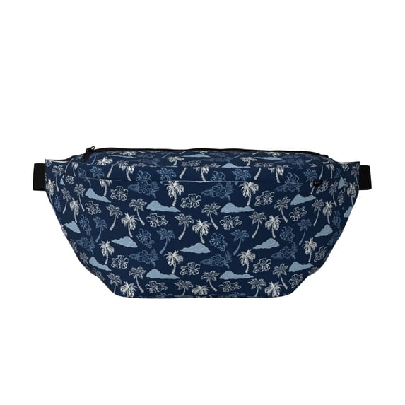 Naloa Hawaii Palms Print Running Belts for Men Women,Running Fanny Pack with 2-Zipper Pockets,Waterproof Waist Pack for Travel Hiking Running Outdoor Sports