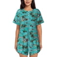 thumbnail image 1 of Naloa Hawaii Palms Women's Short-Sleeved Pajama Set, Loungewear, Summer pajamas, Breathable Cozy - 3X-Large, 1 of 9