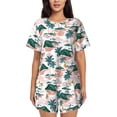 thumbnail image 1 of Naloa Hawaii Palms Women's Short-Sleeved Pajama Set, Loungewear, Summer pajamas, Breathable Cozy - Medium, 1 of 9