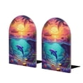 thumbnail image 1 of Naloa Hawaiian Island Dolphin 2 Pcs Bookend Large Capacity Office Book Ends for Home Office Library School Study Decoration, 1 of 8