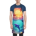 thumbnail image 1 of Naloa Hawaiian Island Dolphin Apron Kitchen Aprons with Pockets for Women Men Chef, 1 of 8