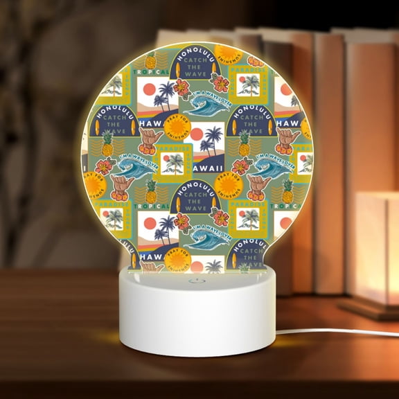 Naloa Hawaiian Style Acrylic LED Night Light Custom LED Lights Personalized Nightlight Customized Gifts for Family Couples Friends