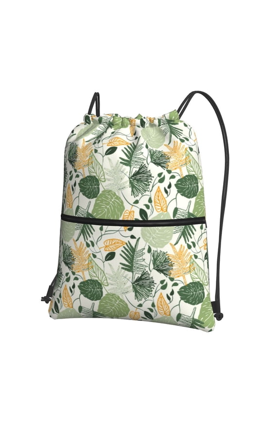 Hawaiian Style Drawstring Backpack String Bag Cinch Water Resistant for Gym Shopping Sport Yoga