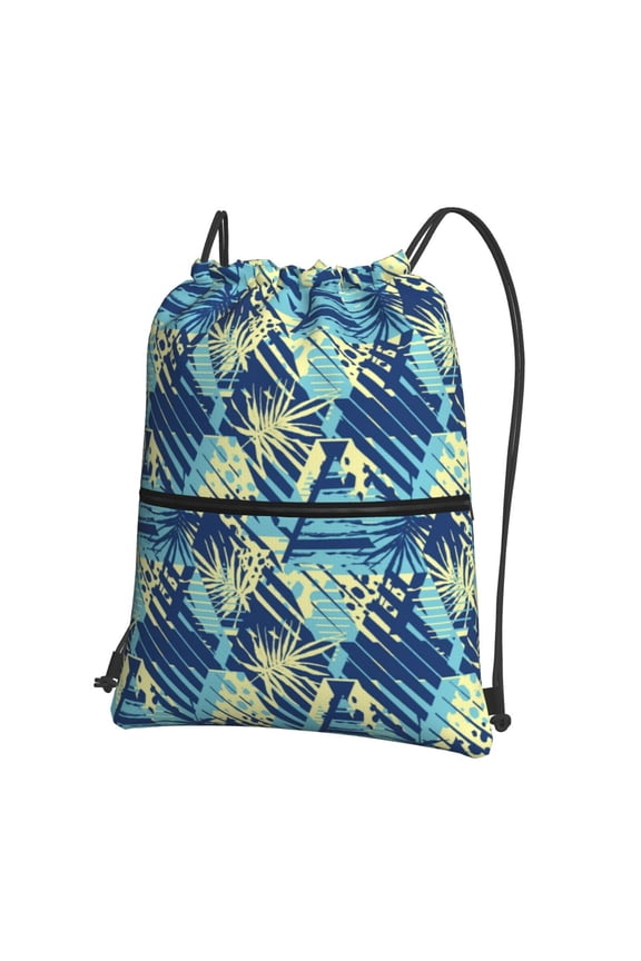 Hawaiian Style Drawstring Backpack String Bag Cinch Water Resistant for Gym Shopping Sport Yoga