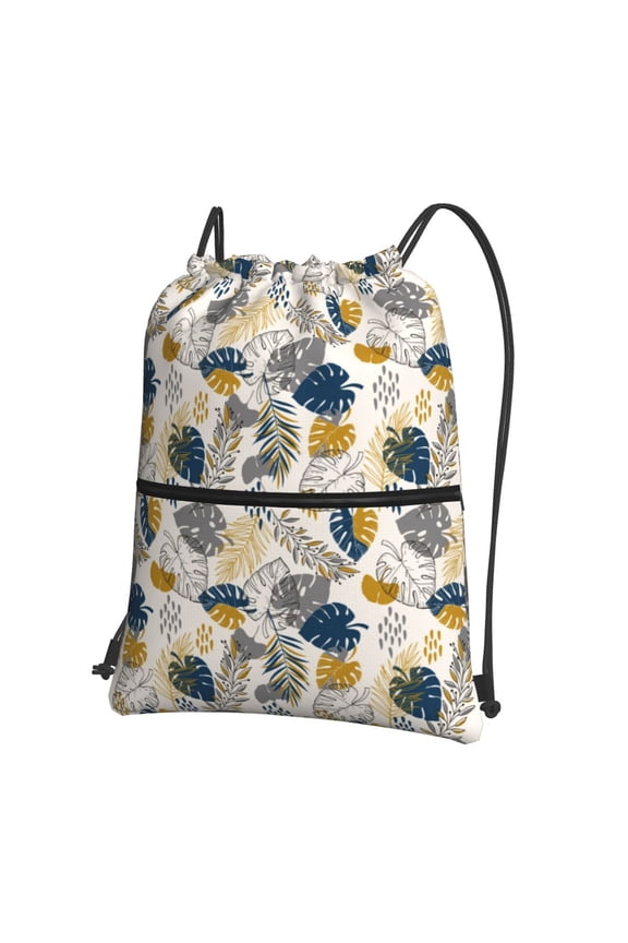 Hawaiian Style Drawstring Backpack String Bag Cinch Water Resistant for Gym Shopping Sport Yoga