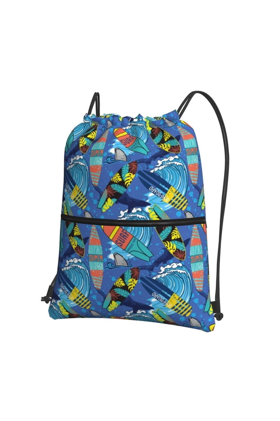 Hawaiian Style Drawstring Backpack String Bag Cinch Water Resistant for Gym Shopping Sport Yoga