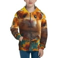 thumbnail image 1 of Naloa Hawaiian Style Guinea Pig Teenage Zipper Hoodie, Long Sleeve Zip Up Hoodies Casual Jackets Tops for 7-12 Years-Medium, 1 of 6