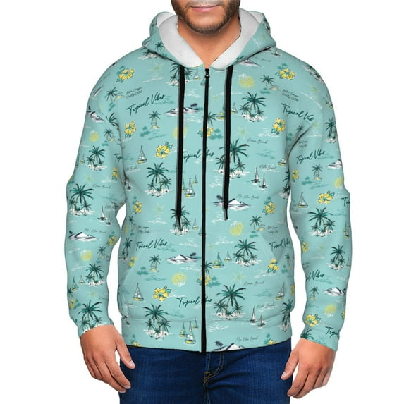 Naloa Hawaiian Style Men’s Hoodies, Zip up Hoodie, Sweatshirts,Hoodies for Men Sizes S-3XL-Small
