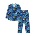 thumbnail image 1 of Naloa Hawaiian Style Men’s Pajamas Set - Long Sleeve Button Down Sleep Shirt and Pajama Bottoms Sleepwear Set-, 1 of 7