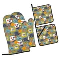 thumbnail image 1 of Naloa Hawaiian Style Oven Mitts and Pot Holders 4 pcs Set, Cooking Baking Grilling Kitchen Oven Glove for Cooking, 1 of 6